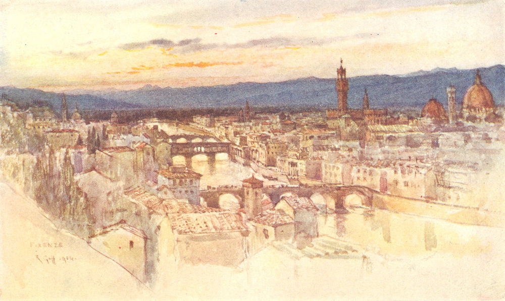 FIRENZE FLORENCE. from the Piazzale Michelangelo, San Miniato. Italy 1905
